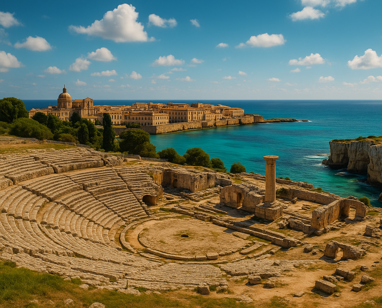 un immagine bella della cittadina di Siracusa in sicilia